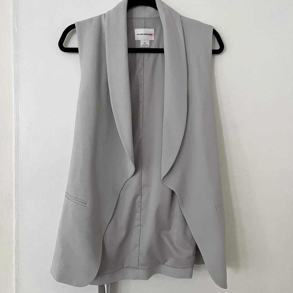 Ice blue Club monaco vest with tie
